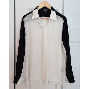 White Blouse with Thick Black Stripe